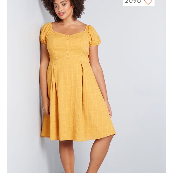 ModCloth knee length Yellow Linen Dress - Picture 6 of 6